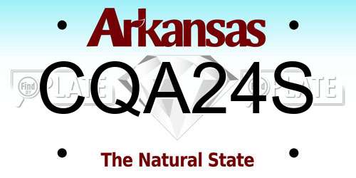 CQA24S Arkansas License Plate