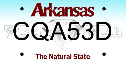 CQA53D Arkansas License Plate
