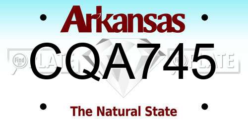 CQA745 Arkansas License Plate