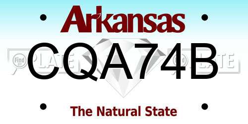 CQA74B Arkansas License Plate
