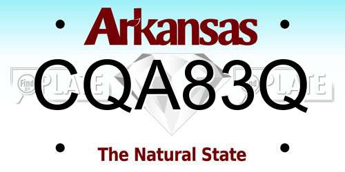 CQA83Q Arkansas License Plate