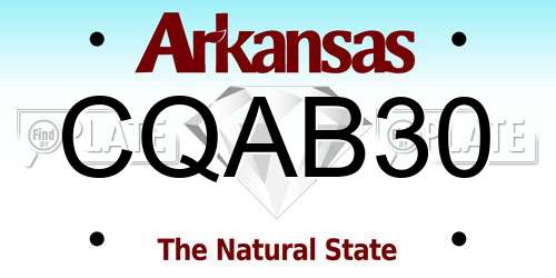 CQAB30 Arkansas License Plate