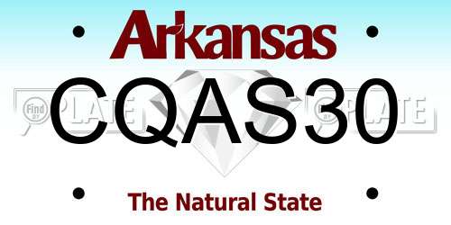 CQAS30 Arkansas License Plate