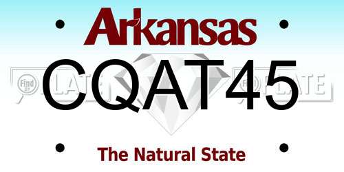 CQAT45 Arkansas License Plate