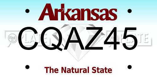 CQAZ45 Arkansas License Plate