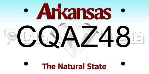 CQAZ48 Arkansas License Plate