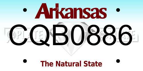 CQB0886 Arkansas License Plate