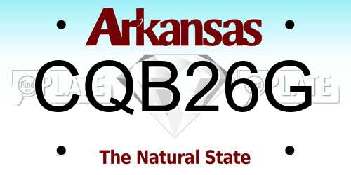 CQB26G Arkansas License Plate