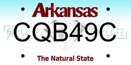 CQB49C Arkansas License Plate
