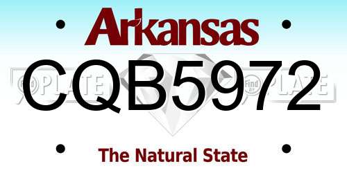 CQB5972 Arkansas License Plate