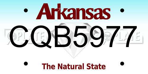 CQB5977 Arkansas License Plate