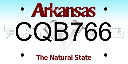 CQB766 Arkansas License Plate