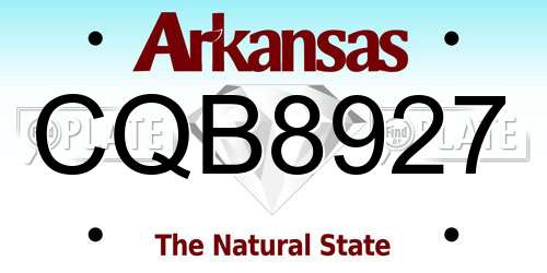 CQB8927 Arkansas License Plate