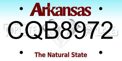 CQB8972 Arkansas License Plate