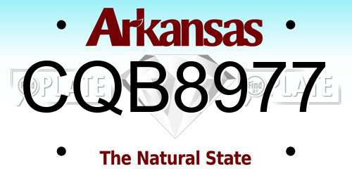 CQB8977 Arkansas License Plate