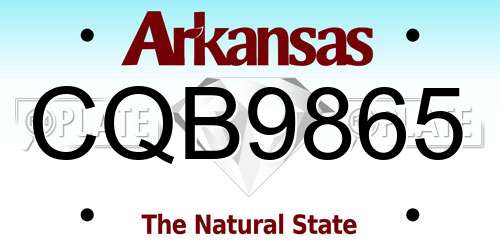 CQB9865 Arkansas License Plate