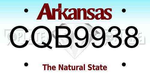 CQB9938 Arkansas License Plate