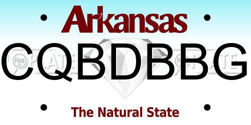 CQBDBBG Arkansas License Plate
