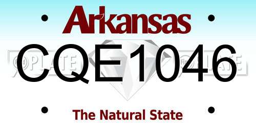 CQE1046 Arkansas License Plate