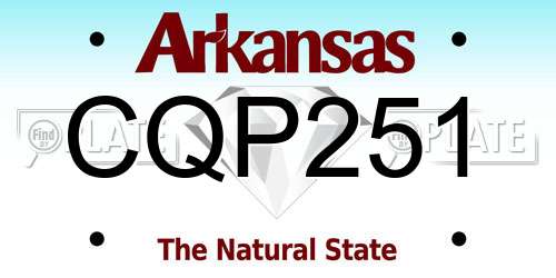 CQP251 Arkansas License Plate