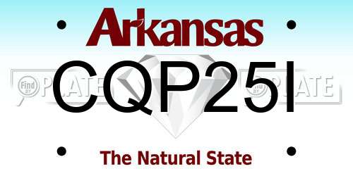 CQP25I Arkansas License Plate