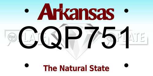 CQP751 Arkansas License Plate