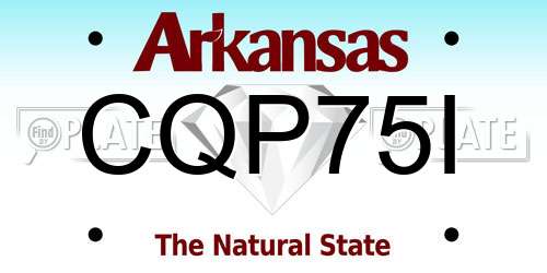 CQP75I Arkansas License Plate