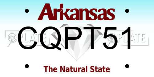 CQPT51 Arkansas License Plate