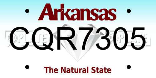 CQR7305 Arkansas License Plate