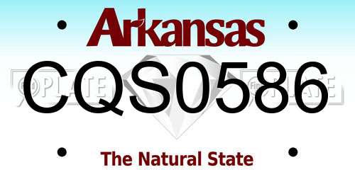 CQS0586 Arkansas License Plate