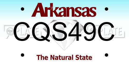 CQS49C Arkansas License Plate