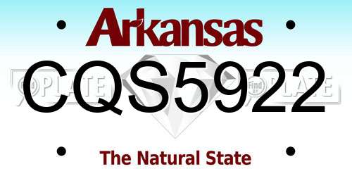 CQS5922 Arkansas License Plate