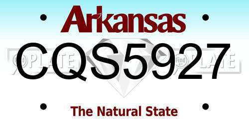 CQS5927 Arkansas License Plate