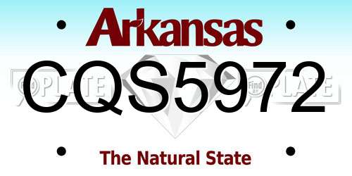 CQS5972 Arkansas License Plate