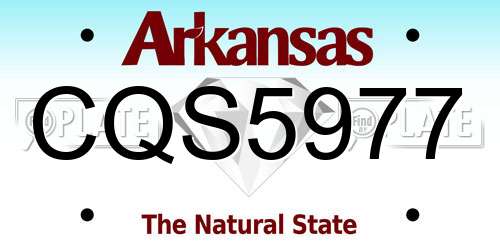 CQS5977 Arkansas License Plate