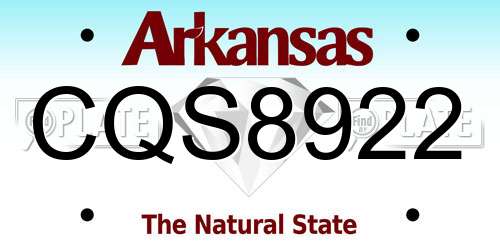 CQS8922 Arkansas License Plate