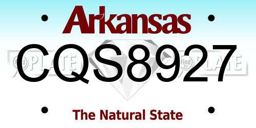 CQS8927 Arkansas License Plate
