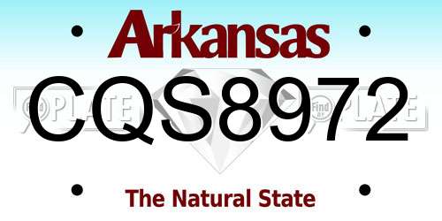 CQS8972 Arkansas License Plate