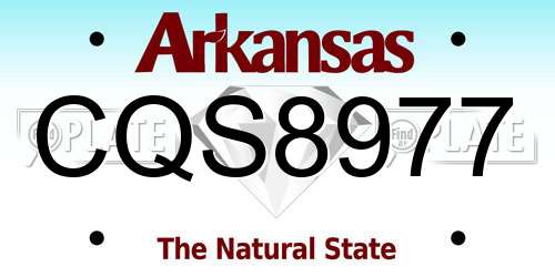 CQS8977 Arkansas License Plate