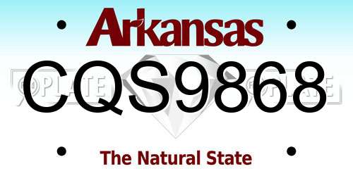 CQS9868 Arkansas License Plate