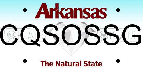 CQSOSSG Arkansas License Plate