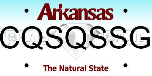 CQSQSSG Arkansas License Plate