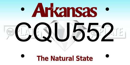 CQU552 Arkansas License Plate