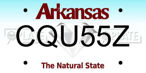 CQU55Z Arkansas License Plate
