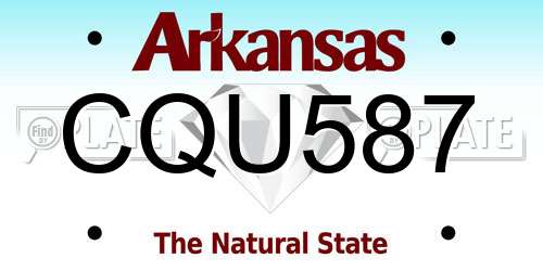 CQU587 Arkansas License Plate