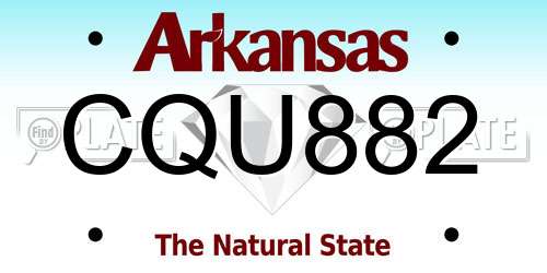 CQU882 Arkansas License Plate
