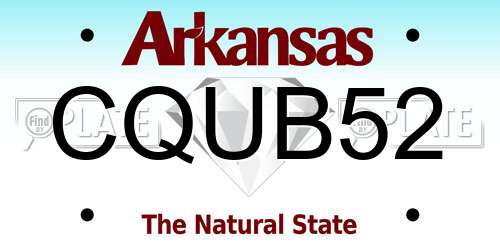 CQUB52 Arkansas License Plate