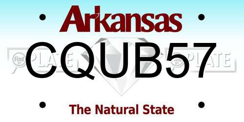 CQUB57 Arkansas License Plate