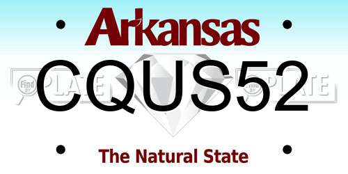 CQUS52 Arkansas License Plate