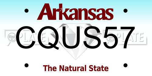 CQUS57 Arkansas License Plate